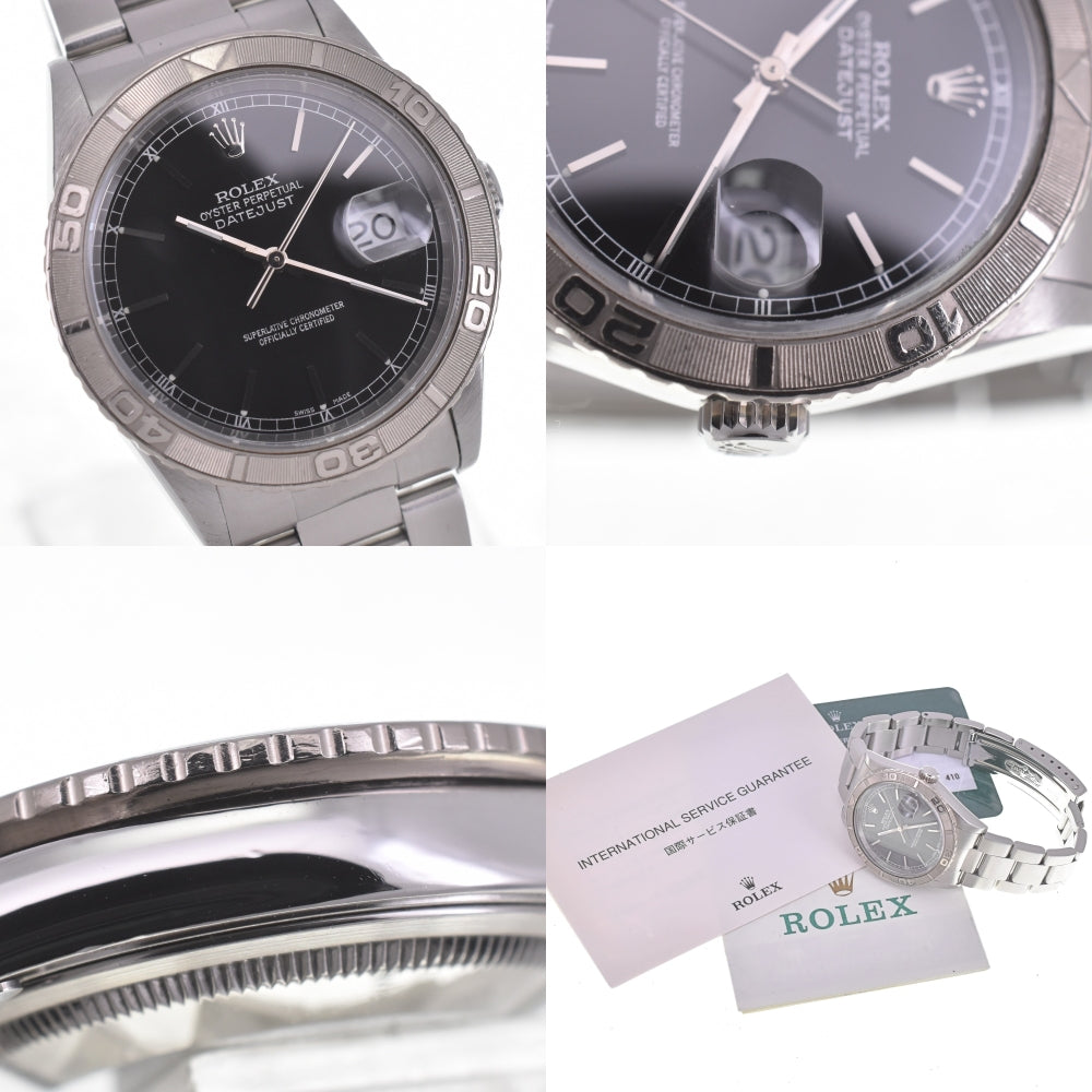 with paper ROLEX DATEJUST THUNDERBIRD 16264 vintage WG Bezel black Dial Automatic Men's
 Watch A#141328