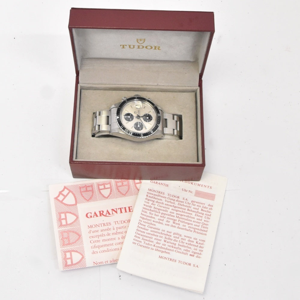 with paper TUDOR Oyster Date Chronotime 79170 Cal.7750 Silver / Black Dial Automatic Men's
 Watch R#141330