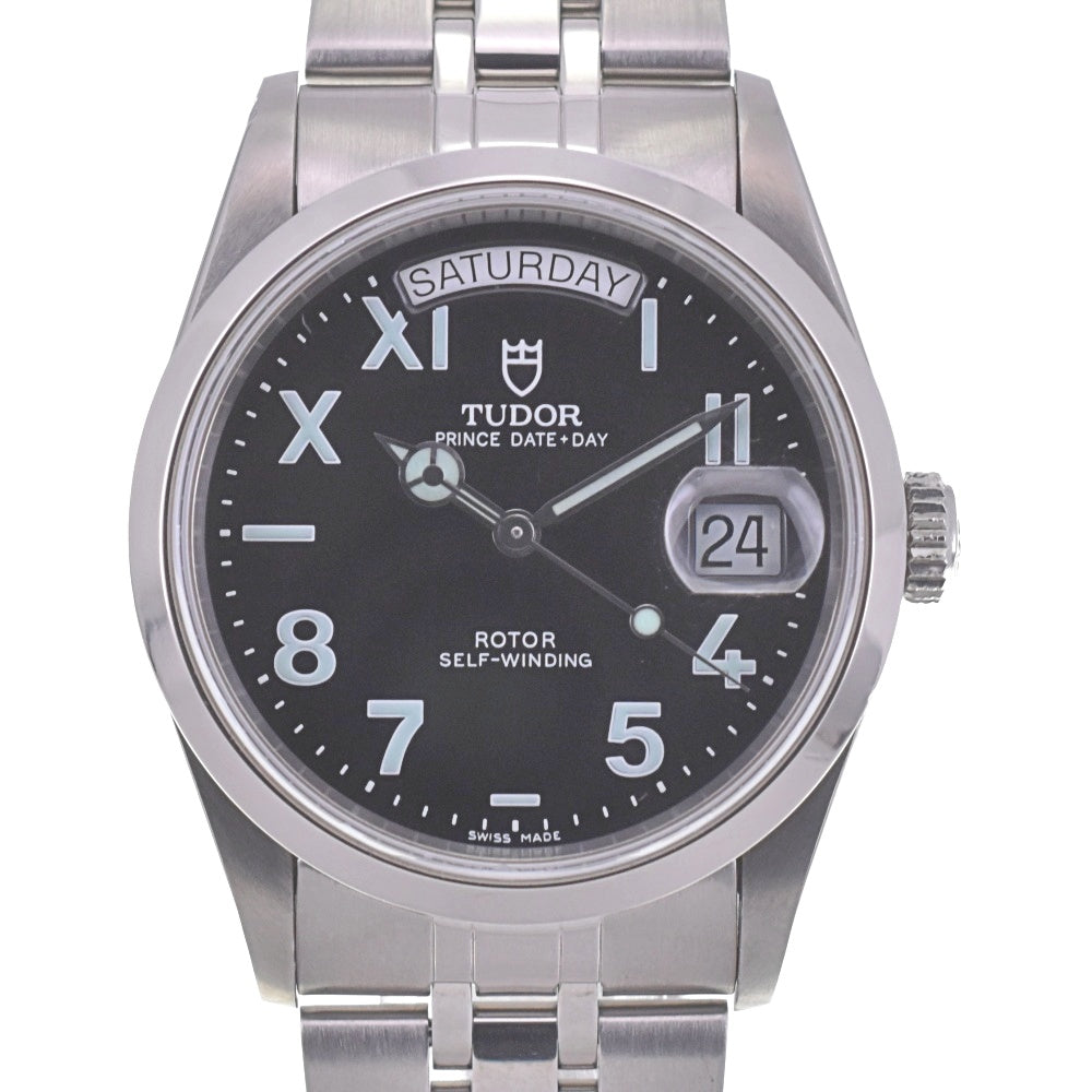 with paper TUDOR Prince Day Date 76200 black Dial Automatic Men's
 Watch Q#141336