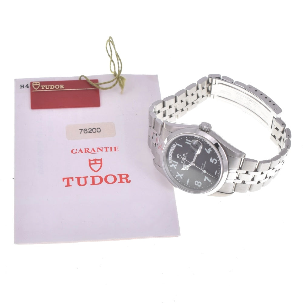 with paper TUDOR Prince Day Date 76200 black Dial Automatic Men's
 Watch □#141336