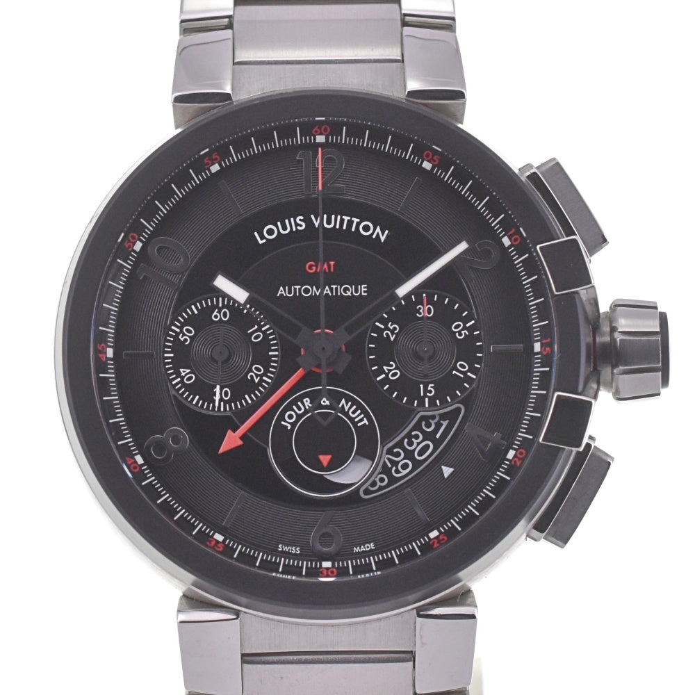with paper LOUIS VUITTON Tambour Chronograph GMT Q1052 black Dial Automatic Men's
 Watch C#141338