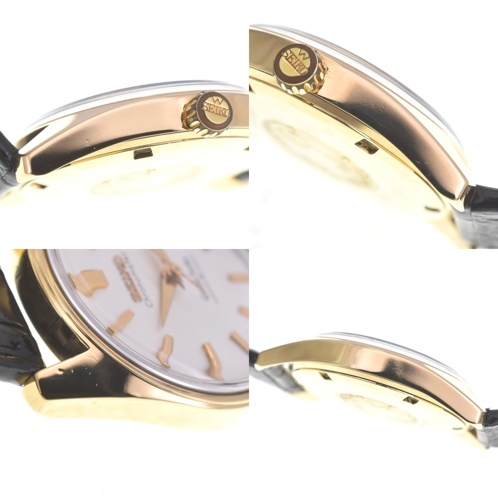 SEIKO Grand Seiko second model 5722-9000 K18YG Solid/Leather Lion Medal Silver Dial Hand Winding Men's
 Watch Z#141339