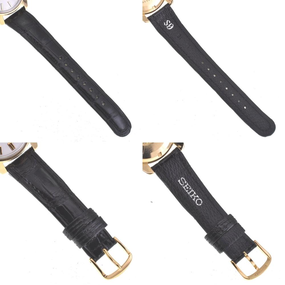 SEIKO Grand Seiko second model 5722-9000 K18YG Solid/Leather Lion Medal Silver Dial Hand Winding Men's
 Watch Z#141339