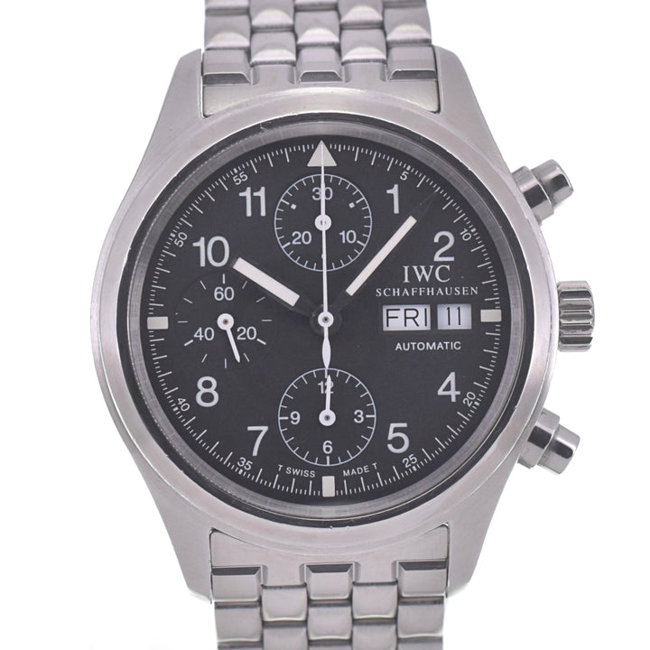 IWC SCHAFFHAUSEN Mechanical freeger IW370607 Chronograph day date black Dial Automatic Men's
 Watch R#141348