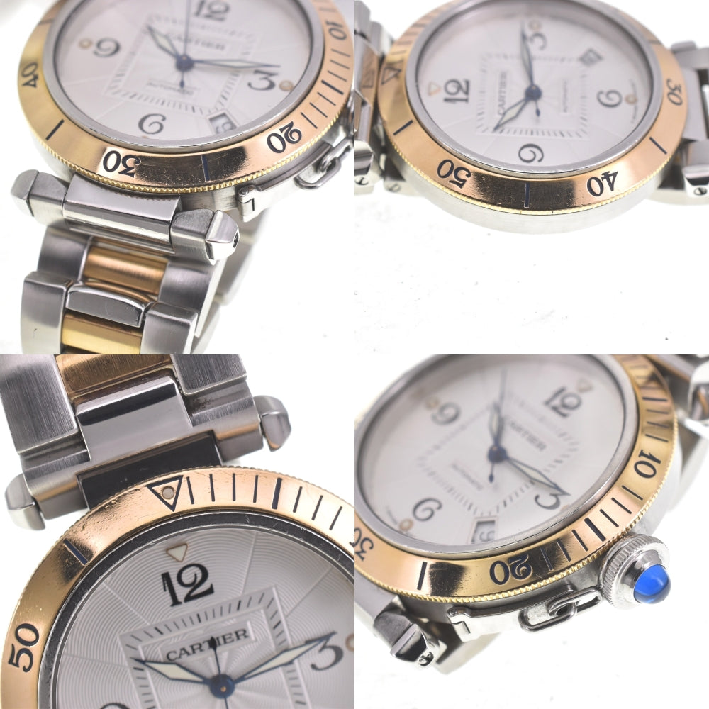 with paper CARTIER Pasha W31035T6 Stainless Steel/YG Silver Dial Automatic Men's
 Watch B#141349