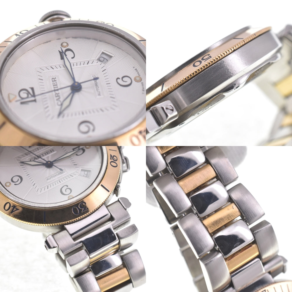 with paper CARTIER Pasha W31035T6 Stainless Steel/YG Silver Dial Automatic Men's
 Watch B#141349