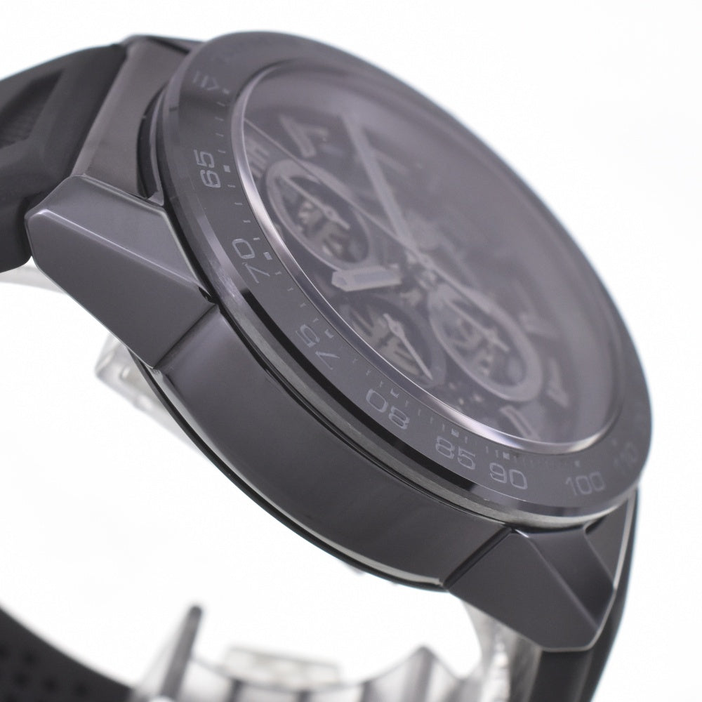 TAG HEUER Carrera CAR2A90 Ceramic Chronograph Date Black (Skeleton) Dial Automatic Men's
 Watch A#141359