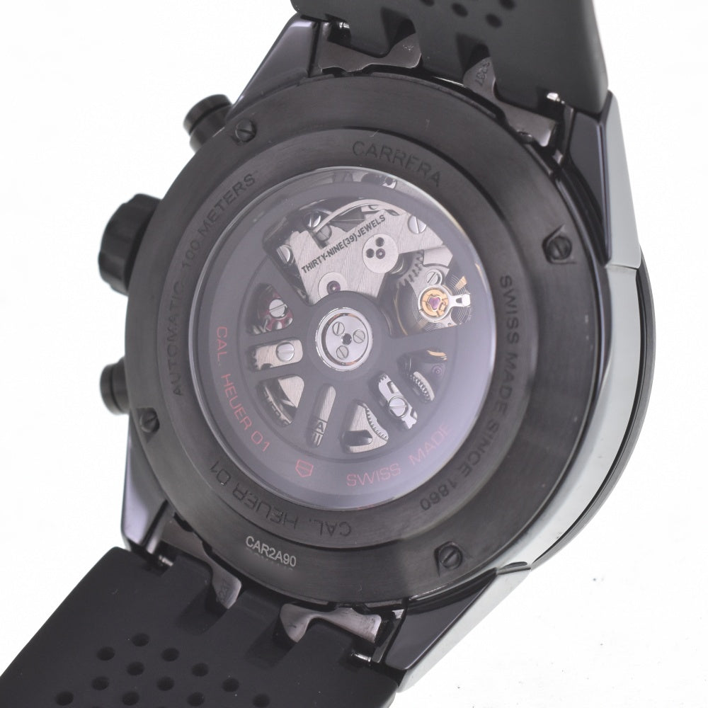 TAG HEUER Carrera CAR2A90 Ceramic Chronograph Date Black (Skeleton) Dial Automatic Men's
 Watch A#141359