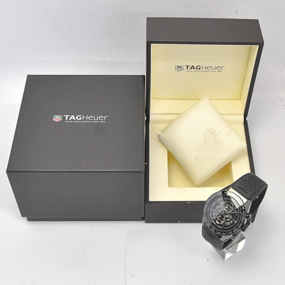 TAG HEUER Carrera CAR2A90 Ceramic Chronograph Date Black (Skeleton) Dial Automatic Men's
 Watch A#141359