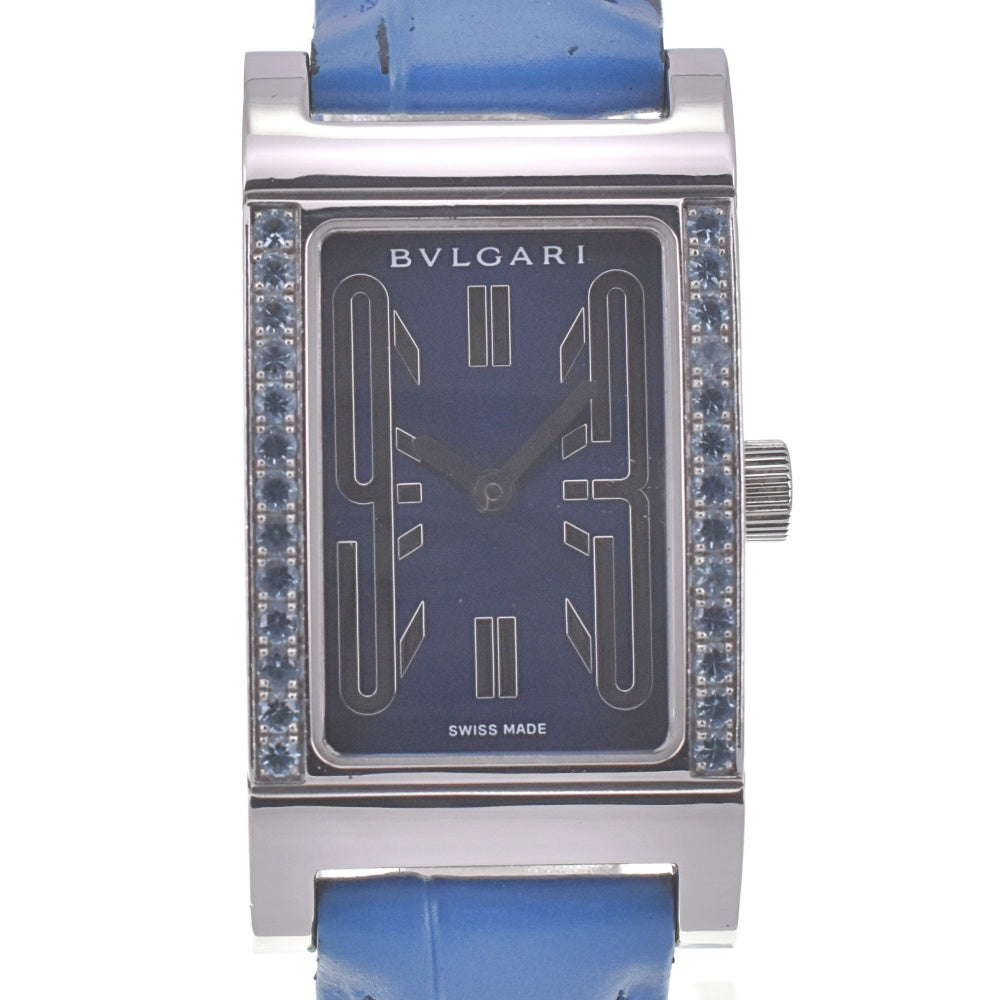 BVLGARI Rettangoro RT39S Blue diamond blue Dial Quartz Ladies
 Watch R#141372