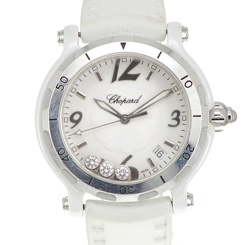 Chopard happy sports ceramic 28/8507 3P Diamond white Dial Quartz Ladies
 Watch Q#141374