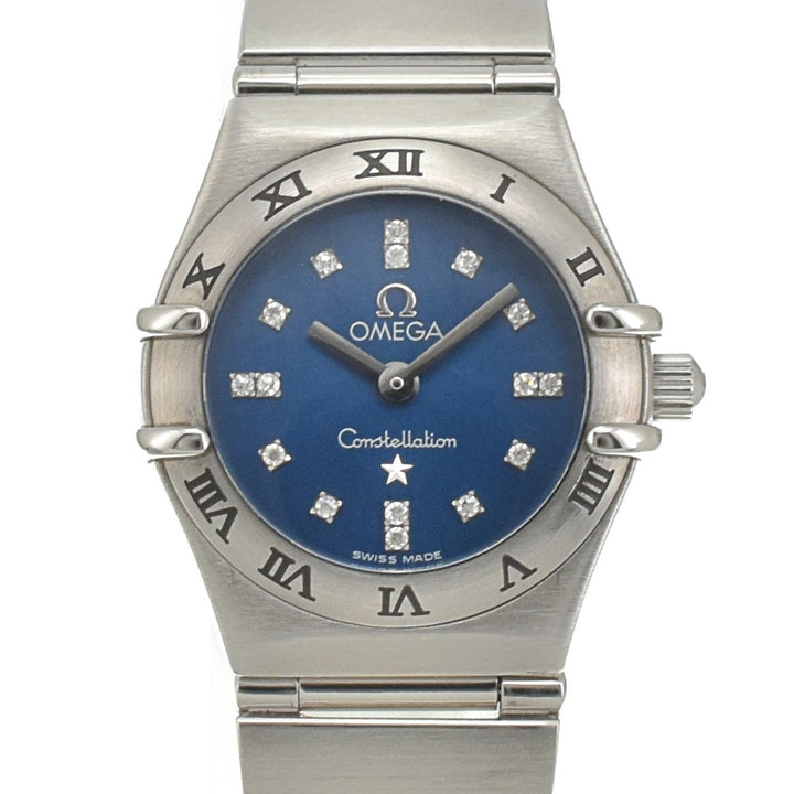 OMEGA Constellation Mini Cindy Crawford 1563.86 Limited edition 16P diamond blue Dial Quartz Ladies
 Watch E#141383