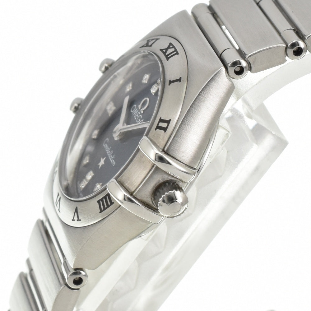 OMEGA Constellation Mini Cindy Crawford 1563.86 Limited edition 16P diamond blue Dial Quartz Ladies
 Watch E#141383