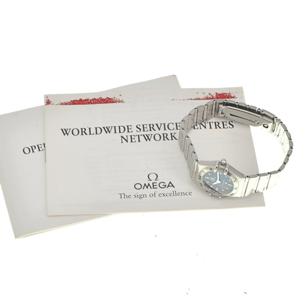 OMEGA Constellation Mini Cindy Crawford 1563.86 Limited edition 16P diamond blue Dial Quartz Ladies
 Watch E#141383