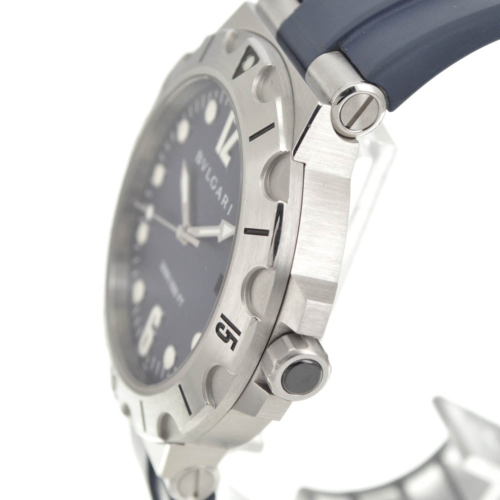 with paper BVLGARI Diagono Scuba DP41C3SVSD Date blue Dial Automatic Men's
 Watch Q#141422