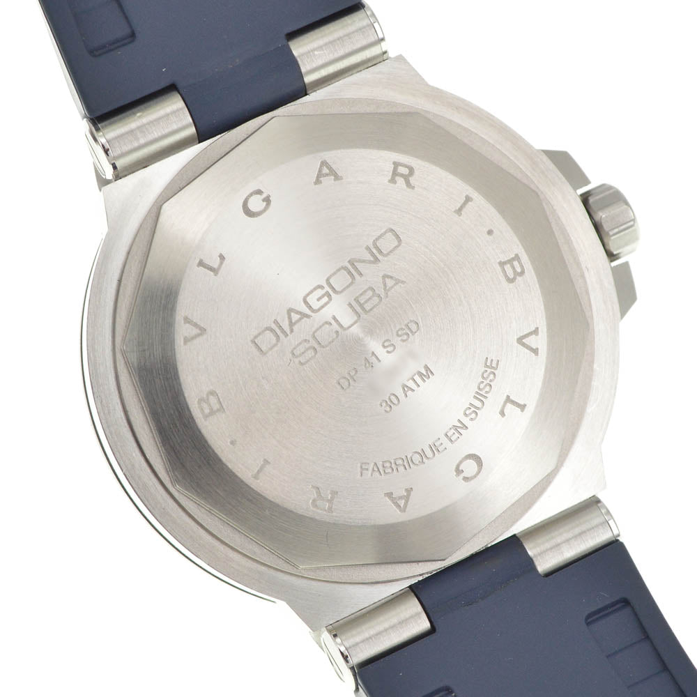with paper BVLGARI Diagono Scuba DP41C3SVSD Date blue Dial Automatic Men's
 Watch Q#141422