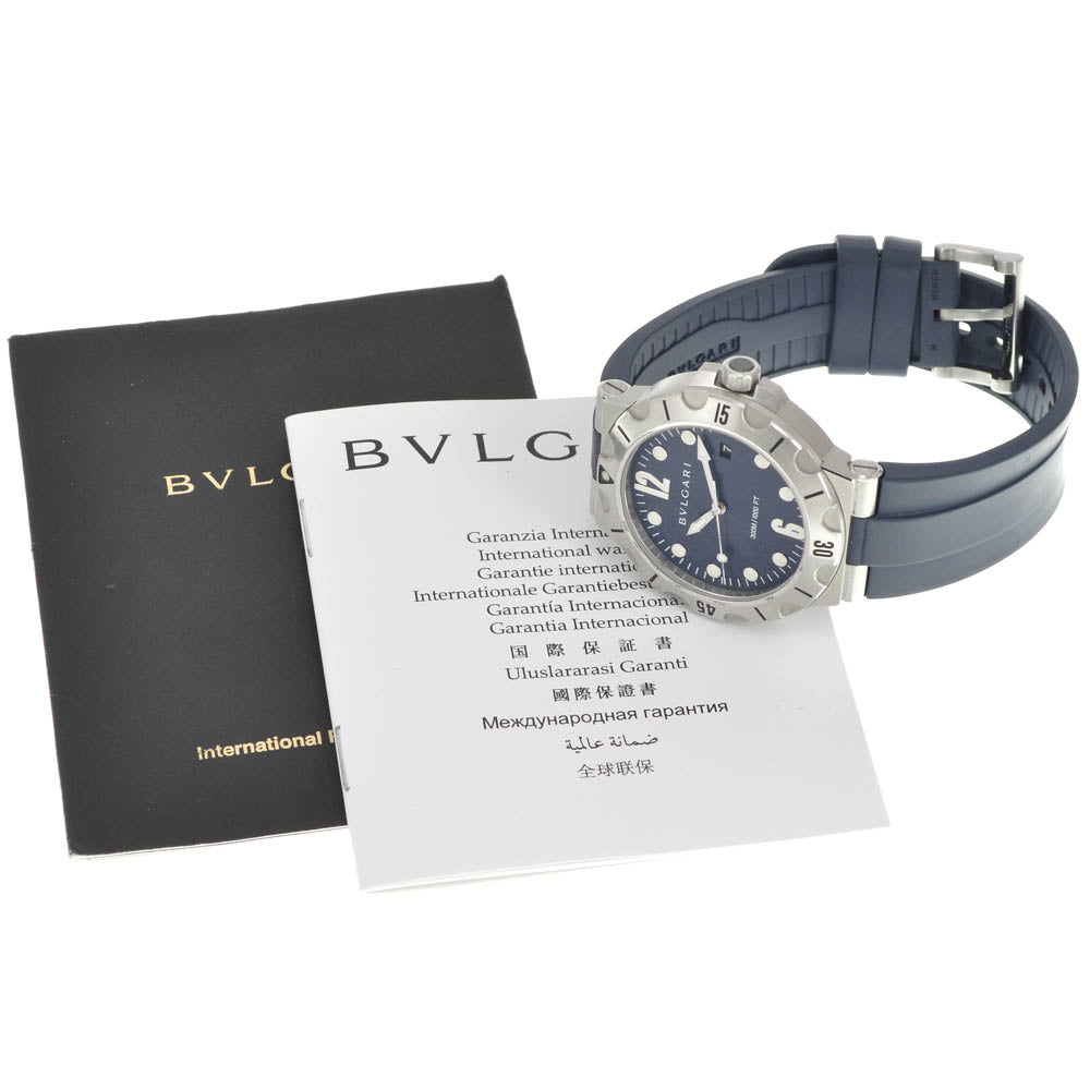 with paper BVLGARI Diagono Scuba DP41C3SVSD Date blue Dial Automatic Men's
 Watch Q#141422