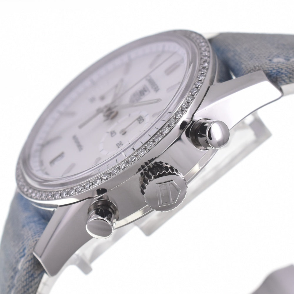 with paper TAG HEUER Carrera CV2116 diamond bezel chronograph date White shell Dial Automatic Men's
 Watch Q#141431