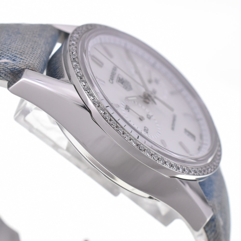 with paper TAG HEUER Carrera CV2116 diamond bezel chronograph date White shell Dial Automatic Men's
 Watch Q#141431