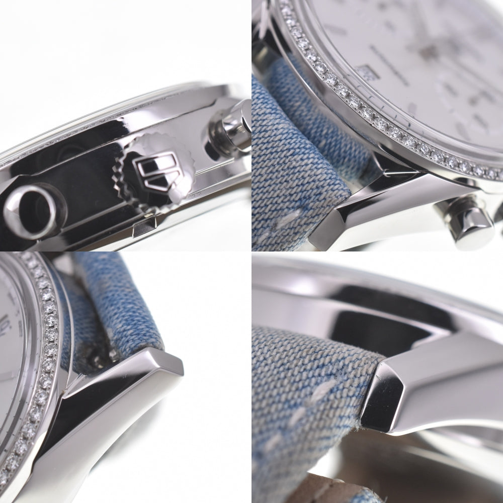 with paper TAG HEUER Carrera CV2116 diamond bezel chronograph date White shell Dial Automatic Men's
 Watch Q#141431