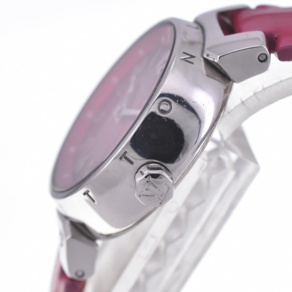 LOUIS VUITTON Tambourg Date Q121T Rug diamond Red Dial Quartz Ladies
 Watch Q#141432