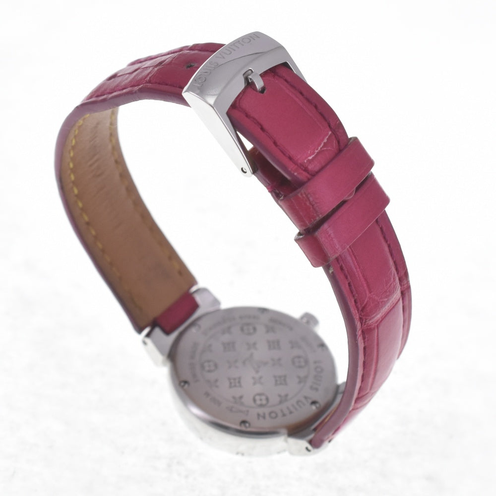 LOUIS VUITTON Tambourg Date Q121T Rug diamond Red Dial Quartz Ladies
 Watch Q#141432