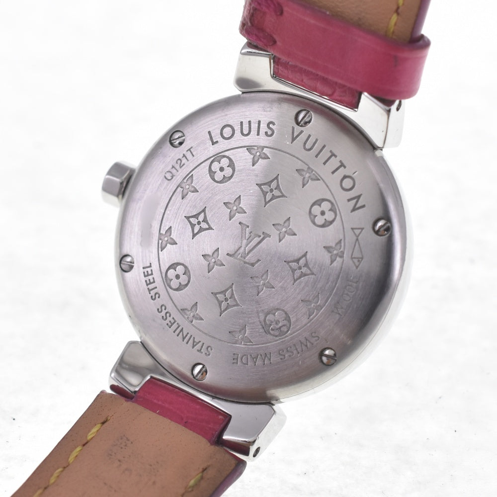 LOUIS VUITTON Tambourg Date Q121T Rug diamond Red Dial Quartz Ladies
 Watch Q#141432