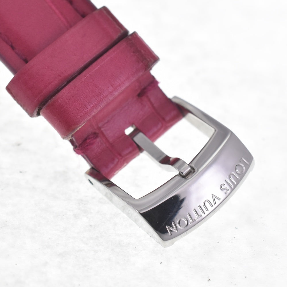 LOUIS VUITTON Tambourg Date Q121T Rug diamond Red Dial Quartz Ladies
 Watch Q#141432