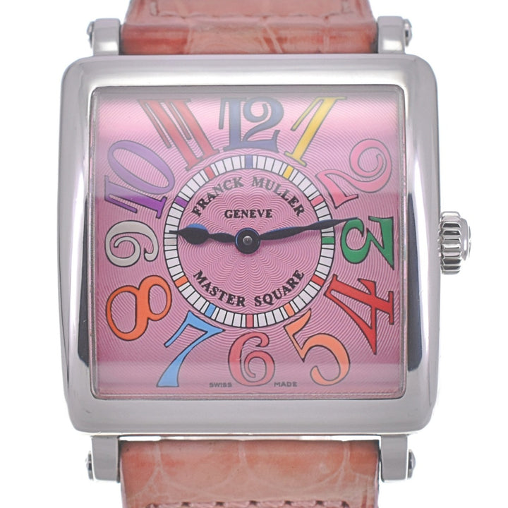 FRANCK MULLER Master Square Color Dome 6002LQZV Stainless Steel pink Dial Quartz Ladies
 Watch Q#141456