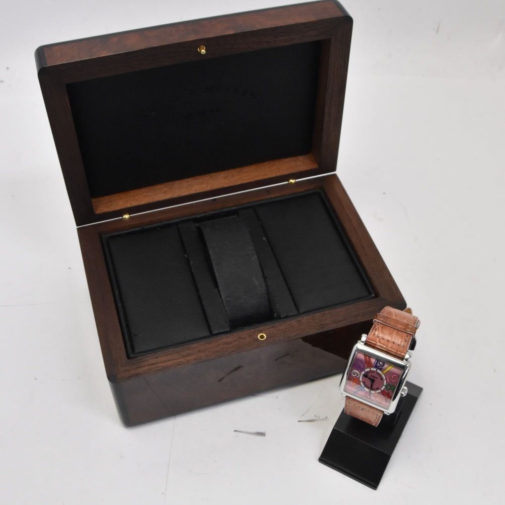 FRANCK MULLER Master Square Color Dome 6002LQZV Stainless Steel pink Dial Quartz Ladies
 Watch Q#141456