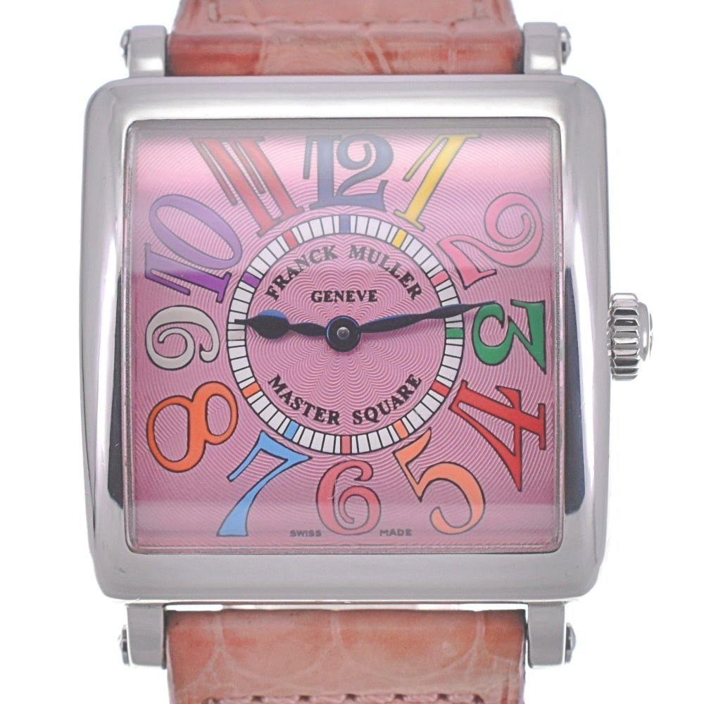 FRANCK MULLER Master Square Color Dome 6002LQZV Stainless Steel pink Dial Quartz Ladies
 Watch Q#141456