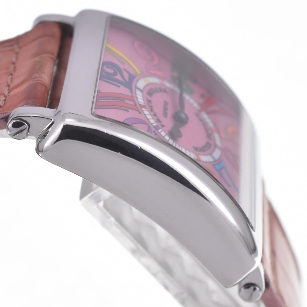 FRANCK MULLER Master Square Color Dome 6002LQZV Stainless Steel pink Dial Quartz Ladies
 Watch Q#141456