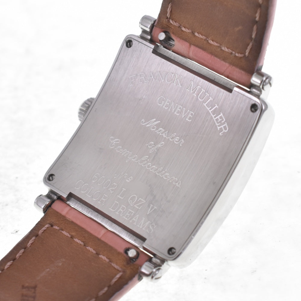FRANCK MULLER Master Square Color Dome 6002LQZV Stainless Steel pink Dial Quartz Ladies
 Watch Q#141456
