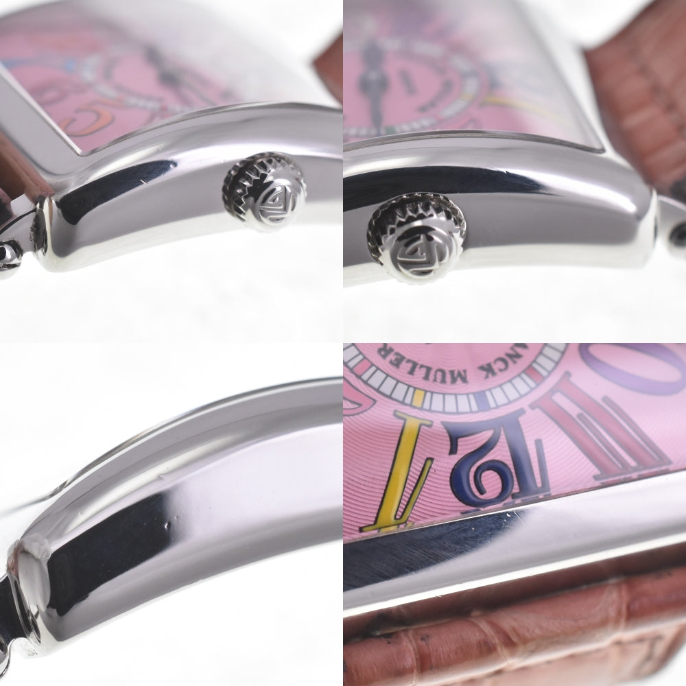FRANCK MULLER Master Square Color Dome 6002LQZV Stainless Steel pink Dial Quartz Ladies
 Watch Q#141456