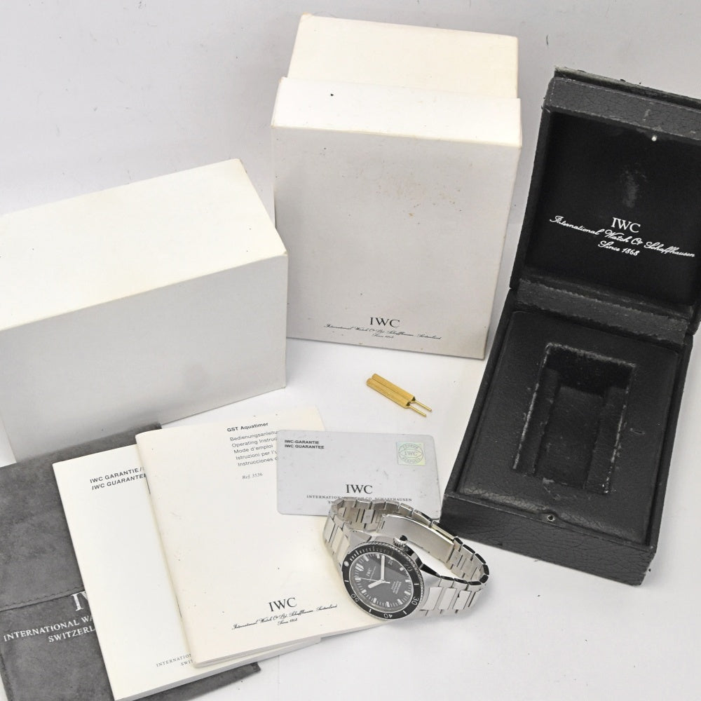 with paper IWC SCHAFFHAUSEN GST aqua timer IW353602 Date black Dial Automatic Men's
 Watch A#141468
