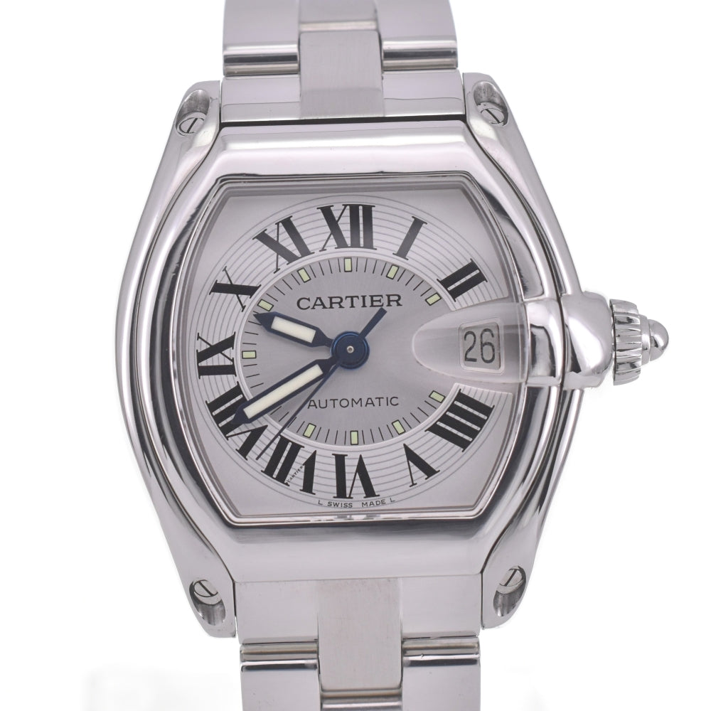 CARTIER Roadster LM W62000V3 Date Silver Dial Automatic Men's
 Watch A#141470