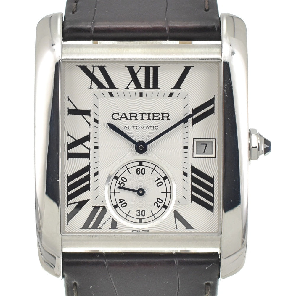 CARTIER Tank MC LM W5330003 Small second date see-through back Silver Dial Automatic Men's
 Watch R#141497