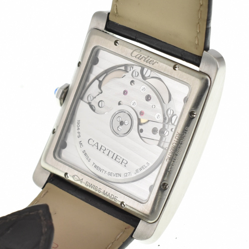 CARTIER Tank MC LM W5330003 Small second date see-through back Silver Dial Automatic Men's
 Watch R#141497
