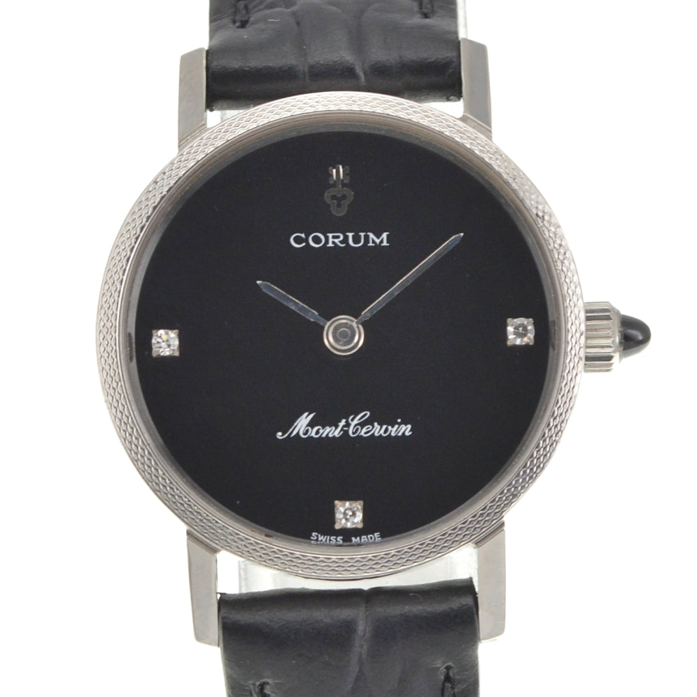 CORUM Montselvan 27A029 3P Diamond black Dial Hand Winding Ladies
 Watch A#141504