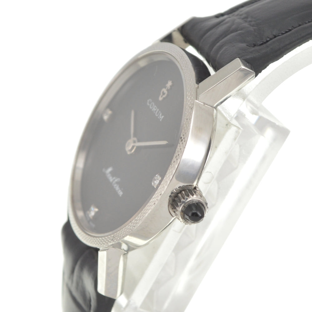 CORUM Montselvan 27A029 3P Diamond black Dial Hand Winding Ladies
 Watch A#141504