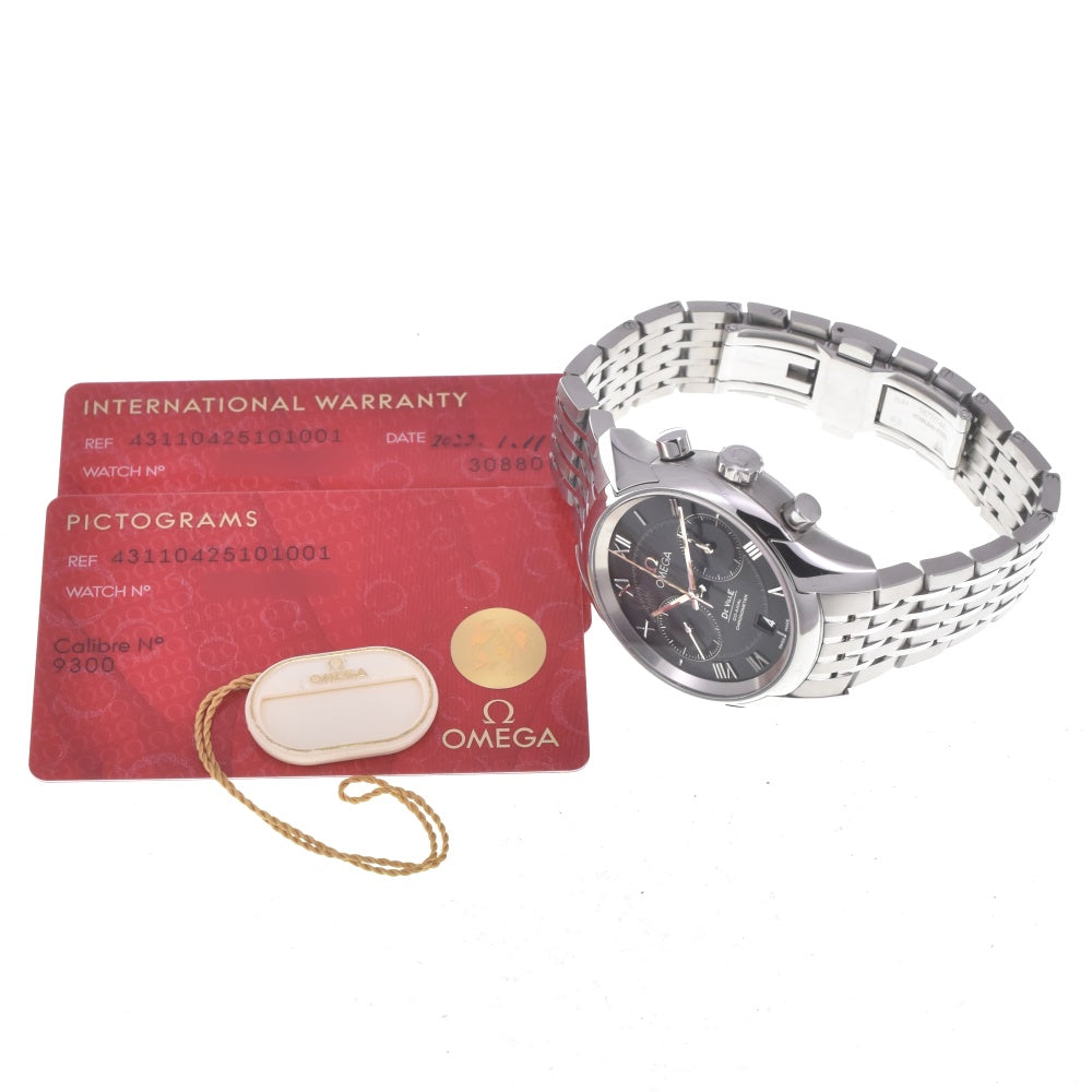 with paper OMEGA De Ville Prestige 431.10.42.51.01.001 Chronograph black Dial Automatic Men's
 Watch R#141507