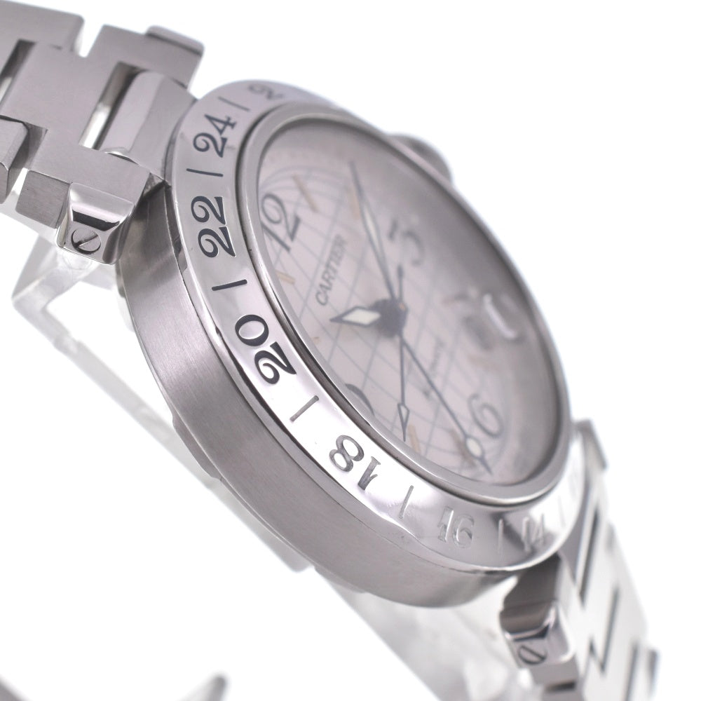 with paper CARTIER Pasha C Meridian GMT W31029M7/2377 Date Silver Dial Automatic Unisex
 Watch A#141511