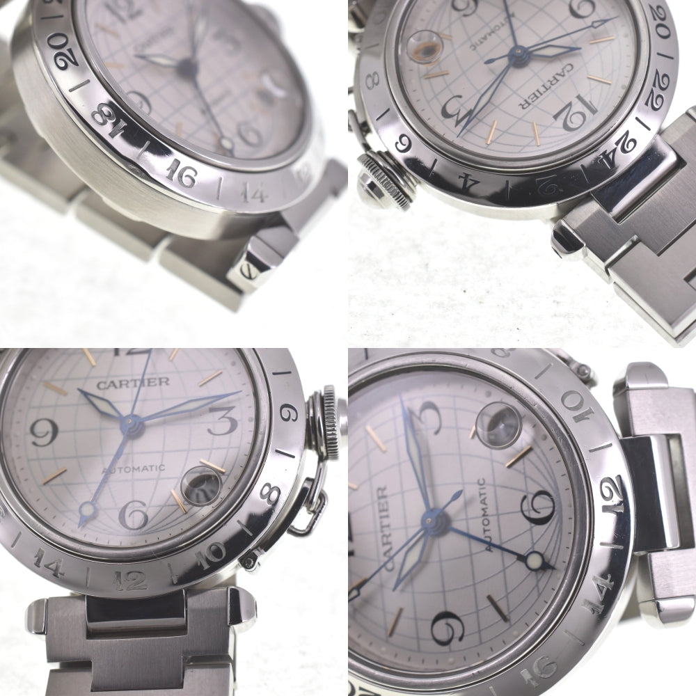 with paper CARTIER Pasha C Meridian GMT W31029M7/2377 Date Silver Dial Automatic Unisex
 Watch A#141511