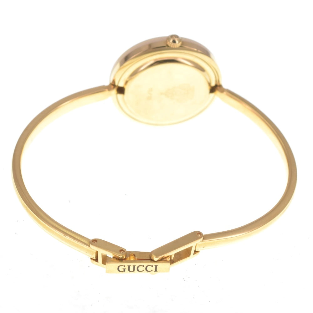 GUCCI Change bezel 11/12 Gold Plated white Dial Quartz Ladies
 Watch R#141518
