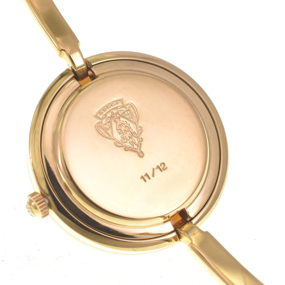 GUCCI Change bezel 11/12 Gold Plated white Dial Quartz Ladies
 Watch R#141518