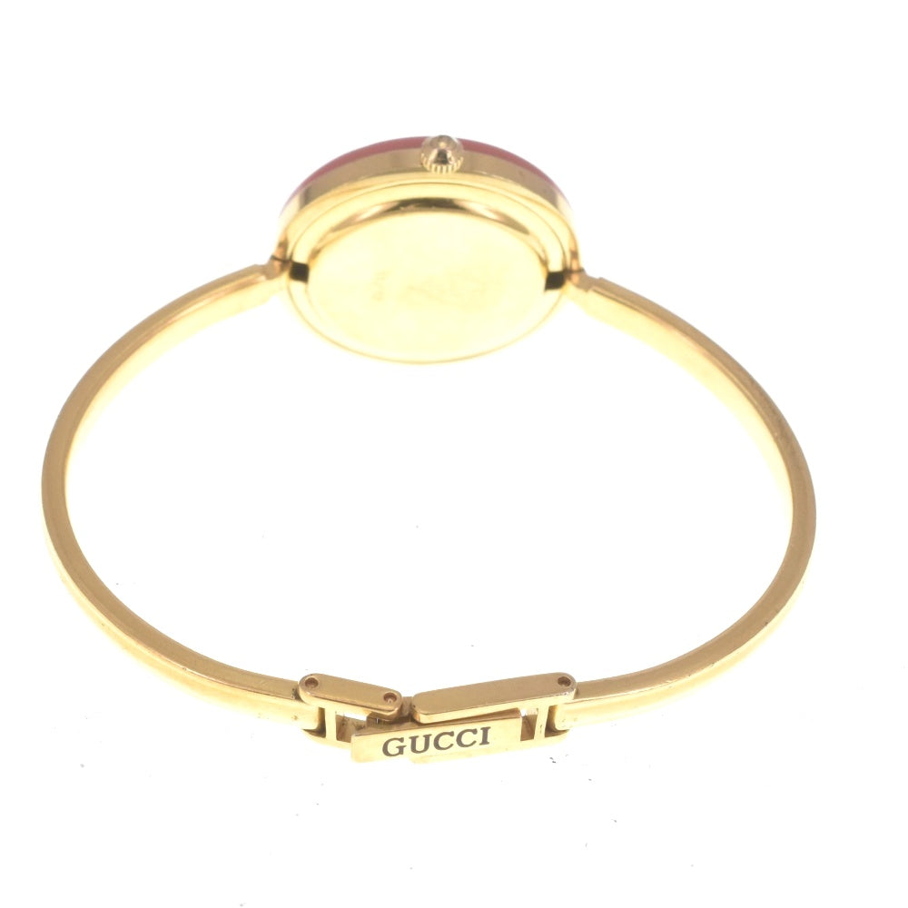 GUCCI Change bezel 11/12 Gold Plated white Dial Quartz Ladies
 Watch R#141519