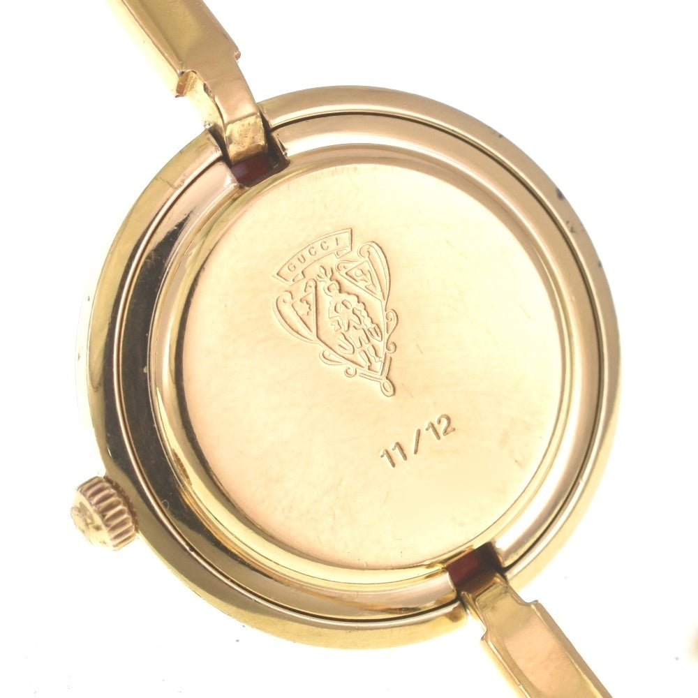 GUCCI Change bezel 11/12 Gold Plated white Dial Quartz Ladies
 Watch R#141519