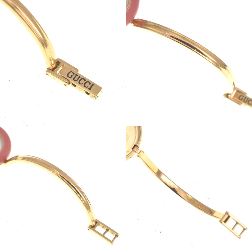 GUCCI Change bezel 11/12 Gold Plated white Dial Quartz Ladies
 Watch R#141519