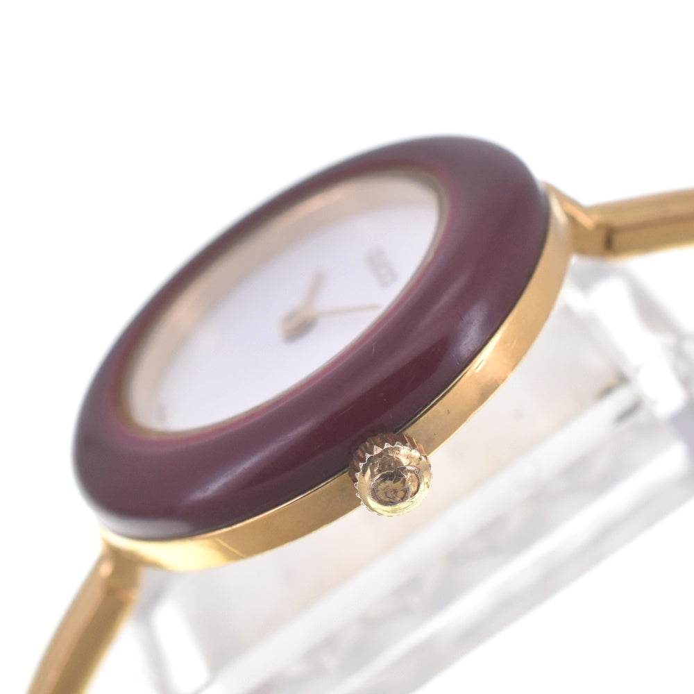 GUCCI Change bezel 11/12.2 Gold Plated white Dial Quartz Ladies
 Watch R#141520
