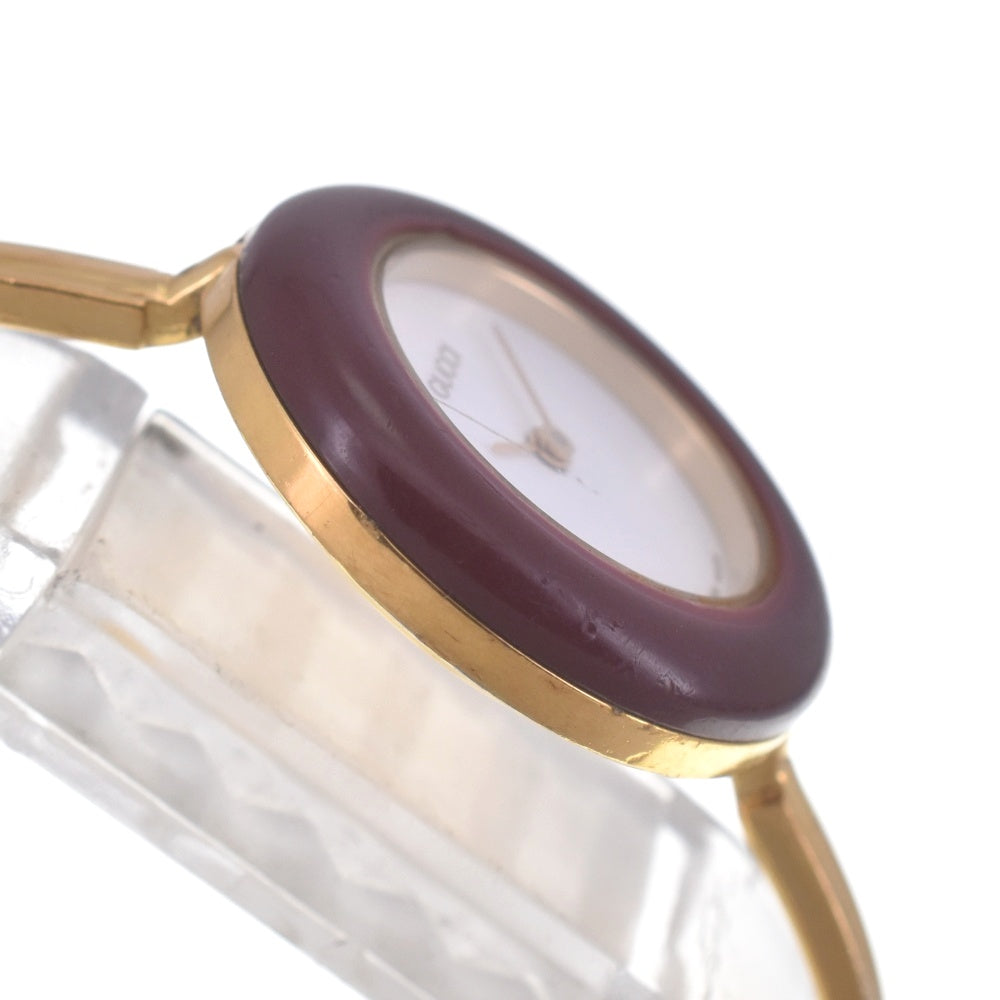 GUCCI Change bezel 11/12.2 Gold Plated white Dial Quartz Ladies
 Watch R#141520